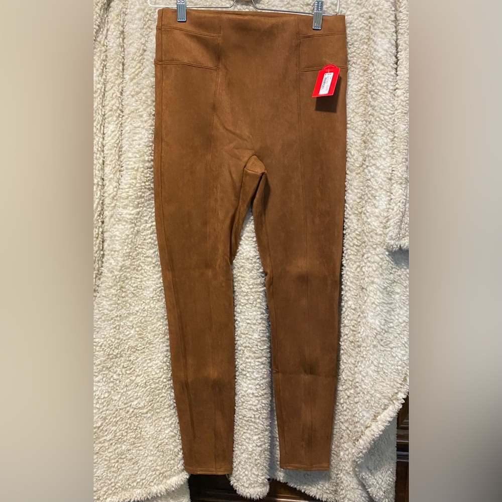 Spanx Faux Suede Carmel Leggings NWT SZ Small